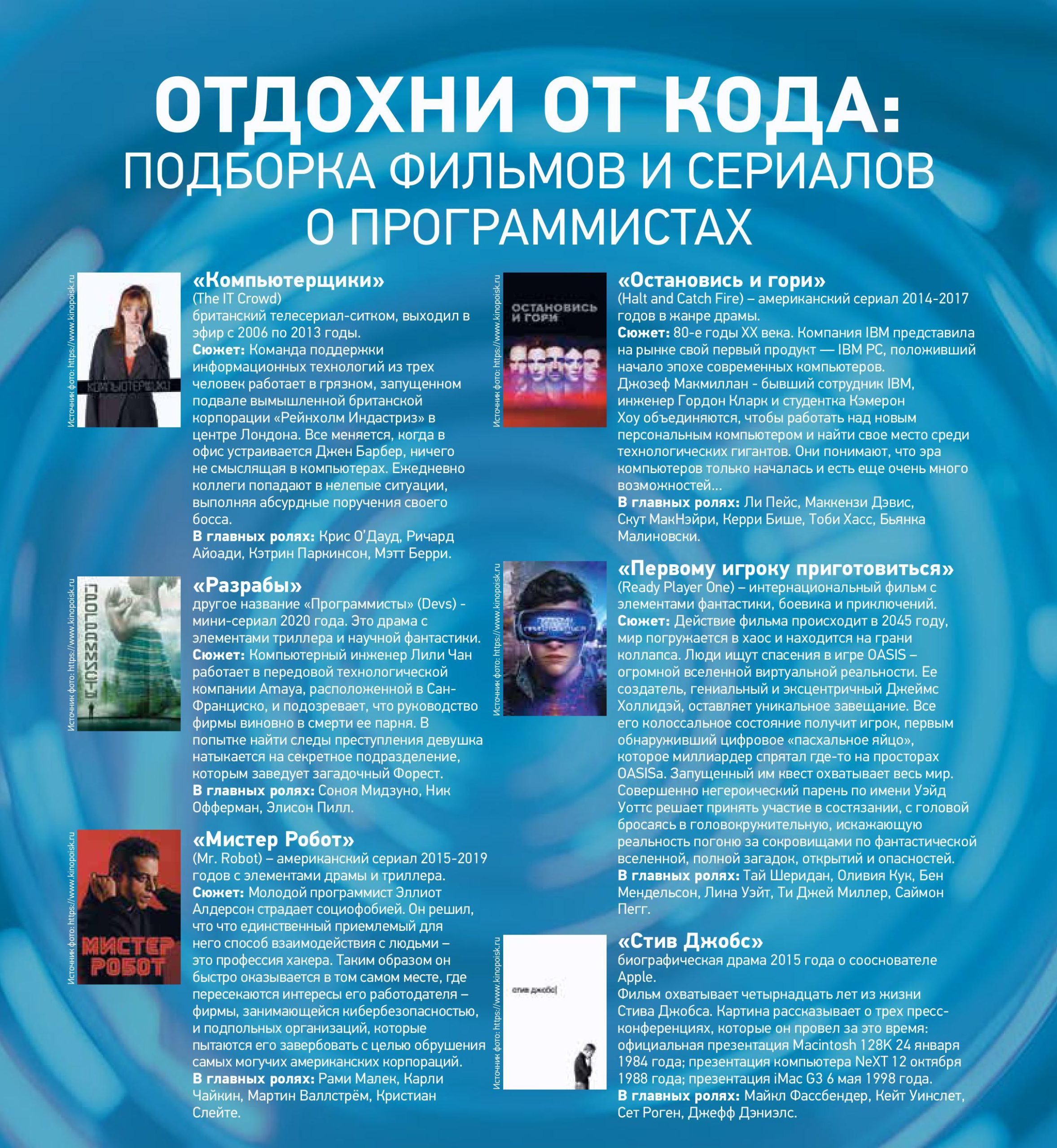 Отдохни от кода: подборка фильмов и сериалов о программистах